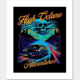 High Octane Adventures Skull Car Traveling Posters and Art